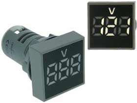 Volt Meter Square AC 60-500V  White LED