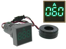 Amp Meter Square AC 20-100A  Green LED