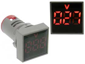 Volt Meter Square DC 5-60V  Red LED