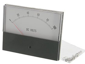 0-100VDC Analog Panel Meter - Wide View