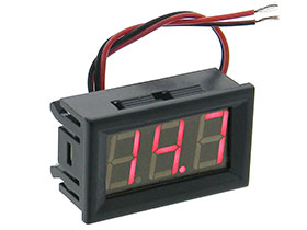 Mini Panel Meter, 3 Digit LED, 5-30VDC - Red