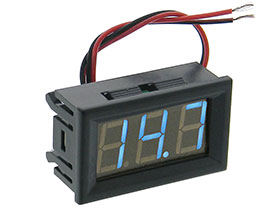 Mini Panel Meter, 3 Digit LED, 5-30VDC - Blue