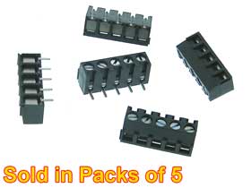 Pack of 5 - Terminal Strip 5 Position PC Mount