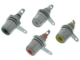 Pack of 4 - RCA Panel Jack 4 Color