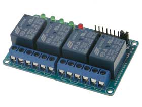 Quad Relay Board, Isolated 12V