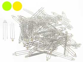 3mm Yellow & Green Bi-color LED, Bulk Pack of 100