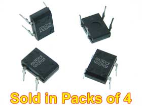 Pack 0f 4 - DB105 DIP Bridge 600PIV 1Amp