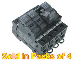 Set of 4 - DIN Rail Fuse Holder Terminal Blocks