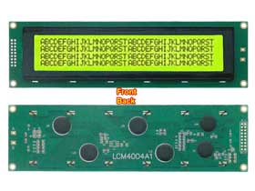 40x4 Parallel LCD Display, Yellow Backlight