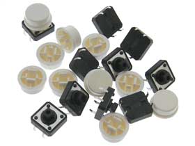 Pack of 10 - SPST-NO Pushbutton Switch, Tactile White