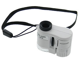 Pocket 60X Microscope with  White & UV Illumination