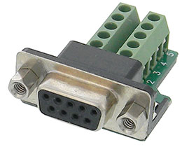 DB-9 Female to Terminal Strip Adapter