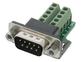 DB-9 Male to Terminal Strip Adapter