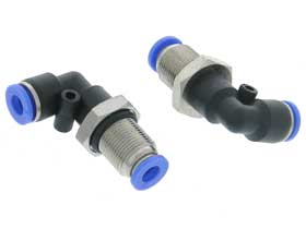 Pack of 2 - 6mm O.D. Air Hose Fitting Right Angle Bulkhead