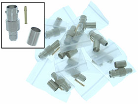 Pack of 10 - BNC-Female Crimp Connector for  RG6