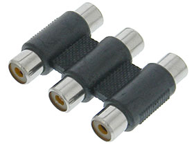 Triple RCA Jack to Jack Audio Adaptor Connector