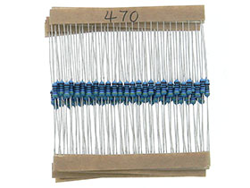 Pack of 100 - 470 Ohm 1/4 Watt 5% Resistor