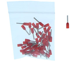 Pack of 50 - Insulated Crimp Ferrules - Red - 22AWG