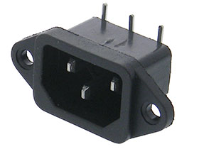 Power Inlet - IEC C-14 Chassis PC Mount with Mounting Ears