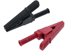 Red & Black Pair - Banana Jack to Full Shroud Alligator Clip