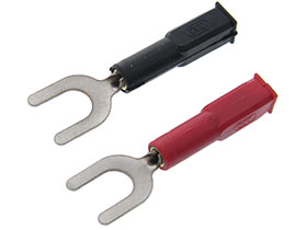 Red & Black Pair - Banana Jack to 8mm ID Spade Terminal