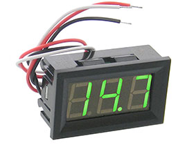 0-40VDC 3 Digit Green LED Panel Meter 3 Wire