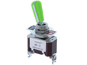 Green Handle SPST On-Off Toggle Switch, Screw terminals