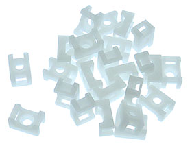 Cable Tie Mounts - Ties up to 5mm Wide - White HC1