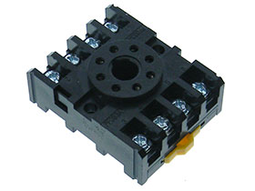 DIN Mount Relay Socket - 8 Pin Round Base Relays