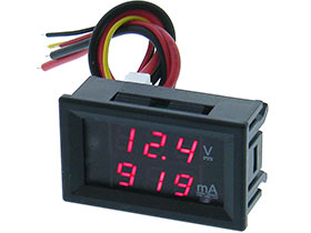 Mini Panel Meter Red LED Display 0 to 99.9 Volts & 1 Amp