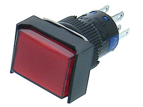 12V Red DPDT Lighted Momentary Lighted Pushbutton Switch