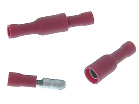 2 Pair Red Bullet Crimp Terminals