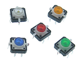 Pack of 5, Tactile, Lighted SPST-NO Keypad Switches