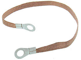 300 x 8mm Flexable Copper Jumper with Ring Terminals