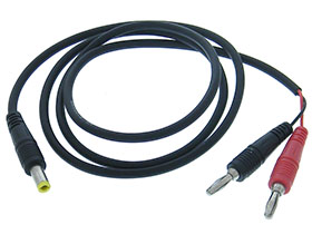 Test Leads, 1m Banana to 5.5/2.5mm Coaxial Power Plug