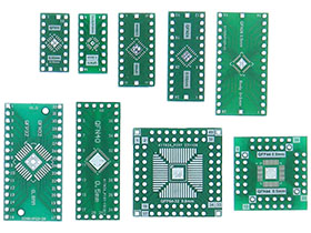 Pack of 9 - QFN SMD Flat Pack IC to Thru Hole Breakout Board