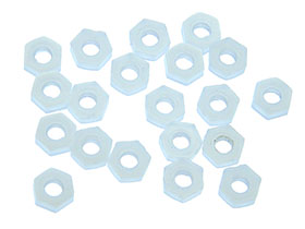 Pack of 20 -  Nylon Hex Nuts, M3x 0.5