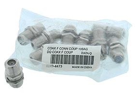 Pack of 10 - F Type Connector, Female to Female Coupler