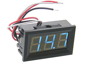 0-40VDC 3 Digit Blue LED Panel Meter 3 Wire