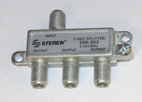 TV 3 Way Wideband Splitter