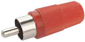 RCA Phono Plug, Male with Plastic Back Shell, Red