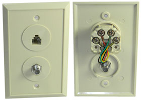 RJ-11 & F WALL PLATE JACKS