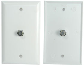 WALL PLATE 1 F CONNECTOR WHITE