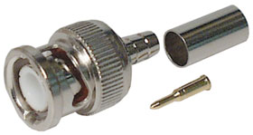 BNC Type Connector, Male Crimp for RG-58 Teflon Cable