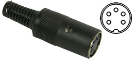 DIN Connector, Female for Cable, 5 Pin  60 Deg. Span