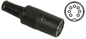 DIN Connector, Female for Cable, 7 Pin