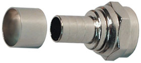 F Type Connector, Male Crimp for RG-6, 1/4in. Ring